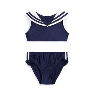 NWT Polo Ralph Lauren Nautical Stretch Two-Piece Swimsuit Sz 18-24Months
